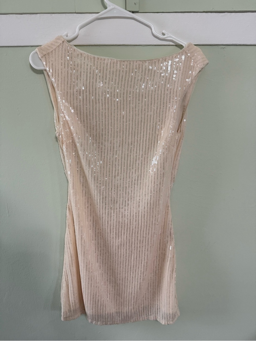 Sleeveless Sequin Dress in Champagne- perfect for bachelorette!